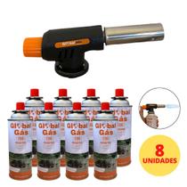 Kit maçarico grafite automatico manual gt6009 cozinha solda profissional + 8 refil gt808