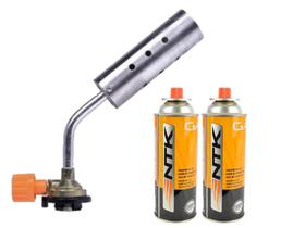 Kit maçarico para solda portatil maxchama turbo manual globlamix - gt6049 + 2 refil nautika 227g - Globalmix