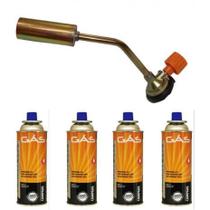 Kit Maçarico Portátil GT-49 Manual Regulagem de Chama + 4 Latas Refil 227g Kit Maçarico Portátil GT-49 Manual Regulagem de Chama + 4 Latas Refil 227g