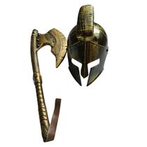 kit machado e Capacete Gladiador Medieval Romano cosplay ou - Jz