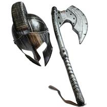 kit machado e Capacete Gladiador Medieval Romano cosplay pr - jz