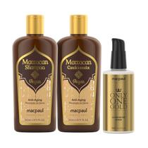 Kit MacPaul Marrocan - Shampoo 240ml + Condicionador 240ml + Only One Gold 200ml