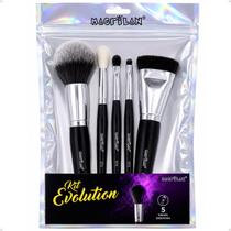 Kit Macrilan Evolution: 5 Pinceis Para Maquiagem St3