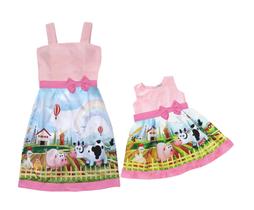 Kit mãe e filha fazendinha rosa Juvenil Festa Kit mãe e filha fazendinha rosa Juvenil Festa