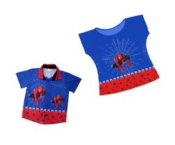Kit Mãe e FIlho homem aranha azul infantil