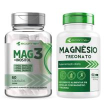 Kit Mag3 Taurato Quelato Dimalato Inositol + Treonato 500Mg 120Cáps