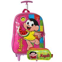 Kit Magali Mochila Com Rodinhas + Estojo Escolar Meninas