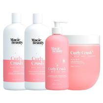 Kit Magic Beauty Curly Crush - Shampoo 1000ml e Condicionador 1000ml e Creme Para Pentear E Ativador 500ml e Gelatina Modeladora Magic Jelly 500g