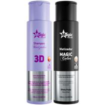 Kit Magic Color Shampoo 3D + Matizador Efeito Prata 500Ml