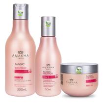 Kit Magic Repair Hidratação Shampoo 300ml + Mascara Teia 280g + Finalizador 10x1 150ml Amakha Paris Cuidados Capilar