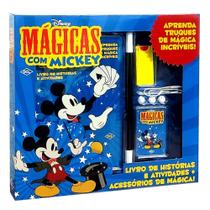 Kit Mágicas Com Mickey Livrinho Com Truques Histórias E Curiosidades Do Mundo Da Mágica Com Acessórios Disney Brinquedo