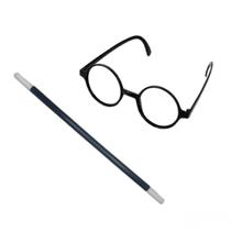 Kit Mágico Óculos Varinha Fantasia Halloween Carnaval