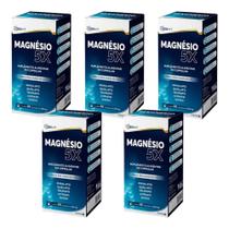 Kit Magnésio 5x Com 5 Caixas De 60 Cápsulas De 500mg Cada