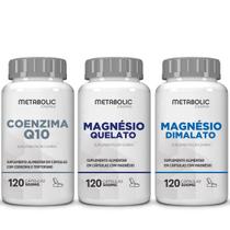 Kit Magnesio Dimalato Quelato Coenzima Q10 500Mg 120cápsulas Metabolic Farma