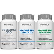 Kit Magnesio L Treonato Dimalato Coenzima Q10 500Mg 180cápsulas Metabolic Farma