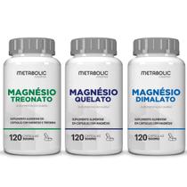 Kit Magnesio L Treonato Dimalato Quelato 500Mg 120cápsulas Metabolic Farma