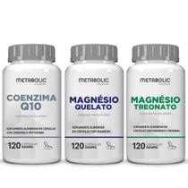Kit Magnesio L Treonato Quelato Coenzima Q10 500Mg 120cápsulas Metabolic Farma Kit Magnesio L Treonato Quelato Coenzima Q10 500Mg 120cápsulas Metabolic Farma