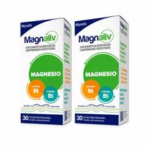 Kit Magnésio Magnaliv c/ 30 cpr cada (2 unidades) Kit Magnésio Magnaliv c/ 30 cpr cada (2 unidades)