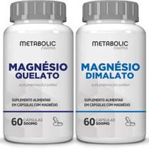 Kit Magnesio Quelato Bisglicinato Dima la to 500Mg 120 Cápsulas Metabolic Farma