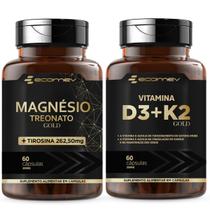 Kit Magnesio Treonato L Tirosina D3 2.000ui K2 Mk7 149mcg 120cáps Ecomev Kit Magnesio Treonato L Tirosina D3 2.000ui K2 Mk7 149mcg 120cáps Ecomev