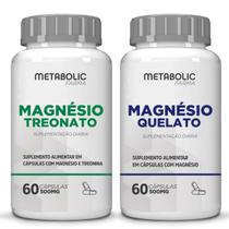 Kit Magnesio Treonato Quelato Bisglicinato 500Mg 120 Cápsulas Metabolic Farma