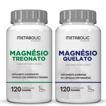 Kit Magnesio Treonato Quelato Bisglicinato 500Mg 240 Cápsulas Metabolic Farma