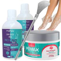 Kit Mahav Spa dos Pés Pro Calo Amolecedor e Neutralizador Hidratante Pémax Rosa Mosqueta Espátula Plantar 222 mais 10 Bo