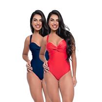 Kit Maiô Feminino Bojo Fixo Transpassado Levanta Busto Praia Kit Maiô Feminino Bojo Fixo Transpassado Levanta Busto Praia