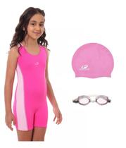Kit Maiô Macaquinho Infantil, Óculos UV e Touca a Escolher Natação GHH01 Hammerhead