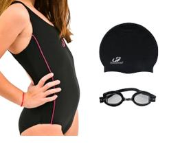 Kit Maiô Xtra Life Infantil Óculos UV e Touca Natação GL01 Hammerhead