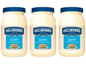 Kit Maionese Hellmanns Light 500g - 3 Unidades