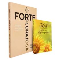 Kit Mais Forte e Corajosa + Devocional 365 Mensagens Diárias Charles Spurgeon Girassol