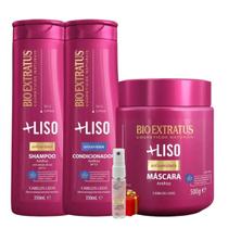 Kit Mais liso 1 Shampoo 1 Condicionador 350ml 1 Máscara 500ml + Presente Lourre 15ml Kit Mais liso 1 Shampoo 1 Condicionador 350ml 1 Máscara 500ml + Presente Lourre 15ml