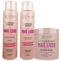 Kit Mais Lisos 1 Shampoo 1 Condicionador 1 Máscara 500g Voga