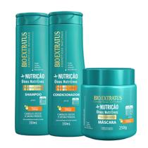 kit Mais Nutrição 1 Shampoo 1 Condicionador 350ml 1 Mascara 250g Bio Extratus