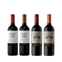 Kit Mais vendidos Concha y Toro Reservado e Casillero 750ml - 4 garrafas