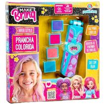 Kit Make Brinq Prancha Colorida Infantil Com Mechas Divertidas
