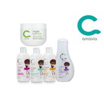 Kit Make Curl Kids Cacho Criança Creme Pentear Hidratação