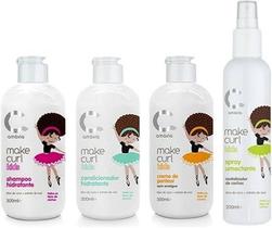 Kit make curl kids shampoo + condicionador + creme + spray - amávia