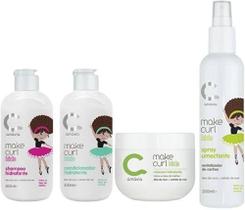 Kit make curl kids shampoo/condicionador/máscara/spray - amávia