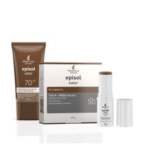 Kit Make FPS Episol Color Pó Compacto + Base + Stick tom4