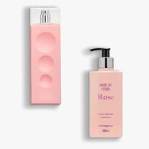 Kit Make Me Fever Rose Mahogany Perfume 100ml + Hidratante 300ml