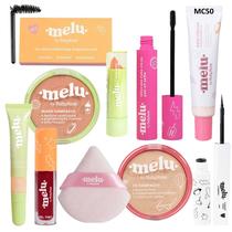 Kit Make Melu by Ruby Rose Maquiagem com Base Pó Máscara para Cílios Delineador Balm Labial