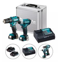 Kit Makita Parafusadeira Impacto e Furadeira 12V DF333D TD110D CLX224SAX com Maleta Baterias e Carregador Kit Makita Parafusadeira Impacto e Furadeira 12V DF333D TD110D CLX224SAX com Maleta Baterias e Carregador
