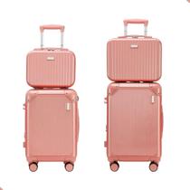 Kit Mala 4 Peças, 2 Malas com Rodinha 2 Necessaire Frasqueira, com Fechadura TSA, Senha Segura, Resistente, Viagem, Reforçada