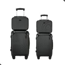 Kit Mala 4 Peças, 2 Malas com Rodinha 2 Necessaire Frasqueira, com Fechadura TSA, Senha Segura, Resistente, Viagem, Reforçada