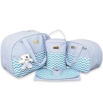 Kit Mala Bolsa Maternidade Menina Menino Chevron 4 peças