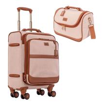 Kit Mala Bordo e Frasqueira Bege Royale Poliester Sestini Kit Mala Bordo e Frasqueira Bege Royale Poliester Sestini