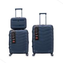 KIT Mala Bordo + Média Expansível Cadeado TSA Original Antifurto Padrão ANAC Rodas Duplas 360 Removíveis + 1 Frasqueira