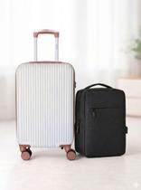 Kit Mala de Bordo 10 kg Abs 4 Rodas Dermond Mônaco Mochila Executiva para Notebook Preta Kit Mala de Bordo 10 kg Abs 4 Rodas Dermond Mônaco Mochila Executiva para Notebook Preta